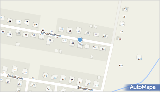 Rostworowo, Modrzewiowa, 48, mapa Rostworowo