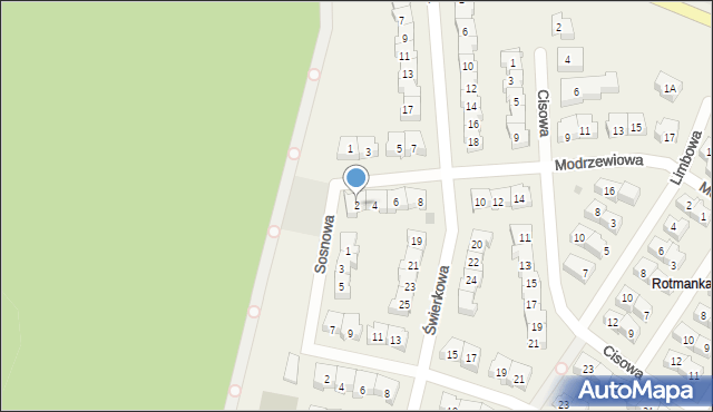 Rotmanka, Modrzewiowa, 2, mapa Rotmanka