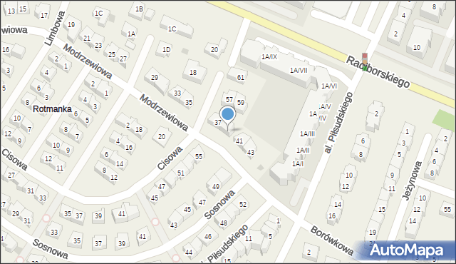 Rotmanka, Modrzewiowa, 39, mapa Rotmanka