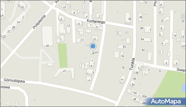 Ruda Śląska, Moniuszki Stanisława, 8, mapa Rudy Śląskiej