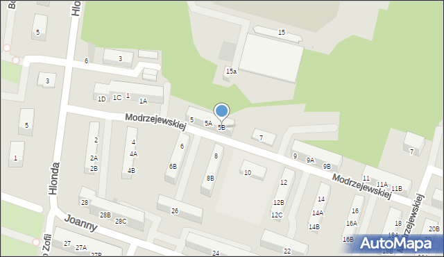 Ruda Śląska, Modrzejewskiej Heleny, 5B, mapa Rudy Śląskiej