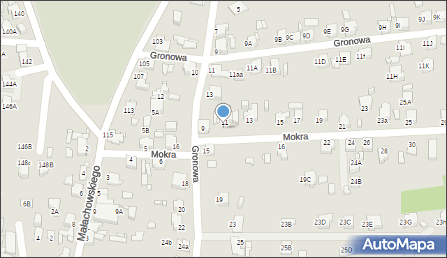 Rybnik, Mokra, 11a, mapa Rybnika