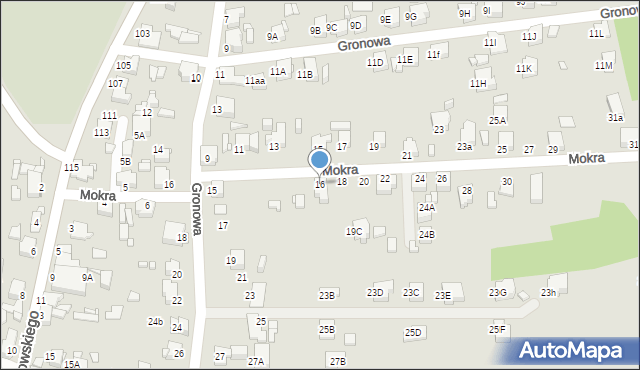 Rybnik, Mokra, 16, mapa Rybnika