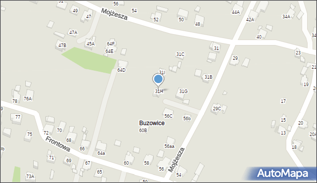 Rybnik, Mojżesza Pawła, 31H, mapa Rybnika