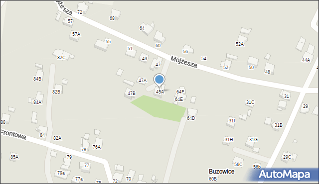 Rybnik, Mojżesza Pawła, 45A, mapa Rybnika