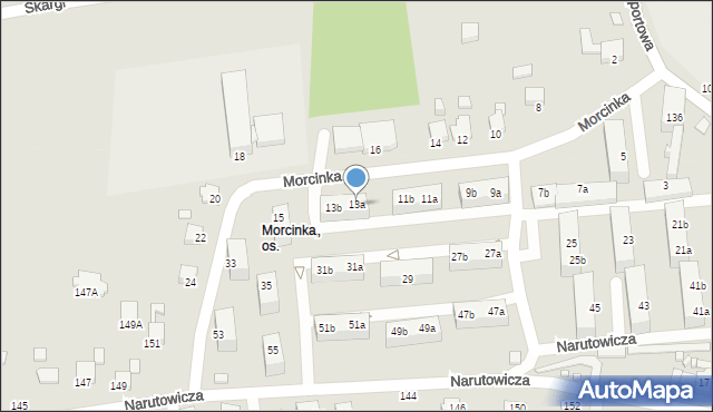 Rybnik, Morcinka Gustawa, 13a, mapa Rybnika