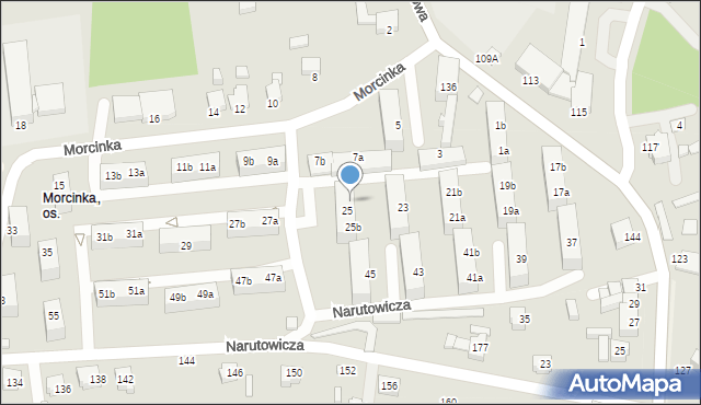 Rybnik, Morcinka Gustawa, 25a, mapa Rybnika