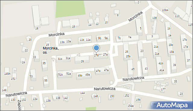 Rybnik, Morcinka Gustawa, 27b, mapa Rybnika