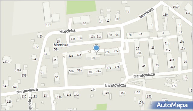 Rybnik, Morcinka Gustawa, 29a, mapa Rybnika