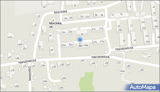 Rybnik, Morcinka Gustawa, 49b, mapa Rybnika