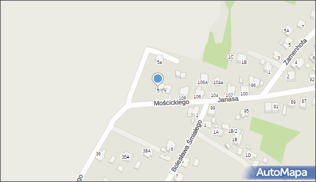 Rybnik, Mościckiego Ignacego, 5, mapa Rybnika