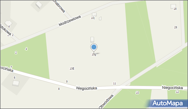 Rydzewo, Modrzewiowa, 10g, mapa Rydzewo