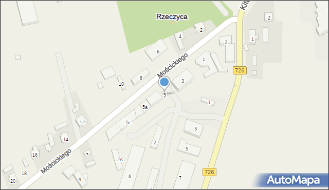 Rzeczyca, Mościckiego Ignacego, prezydenta, 5, mapa Rzeczyca