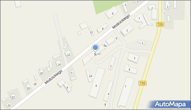 Rzeczyca, Mościckiego Ignacego, prezydenta, 5c, mapa Rzeczyca