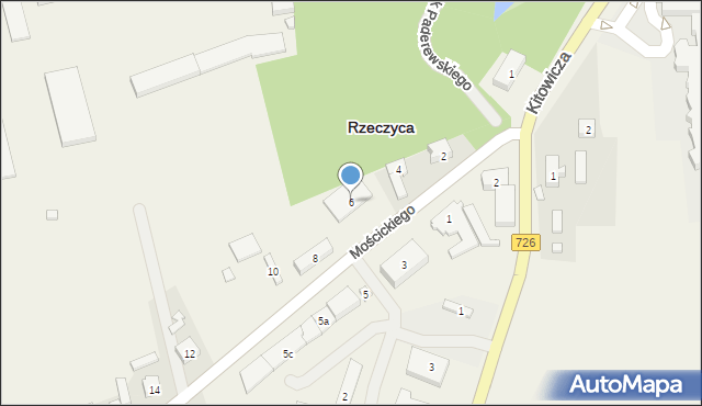 Rzeczyca, Mościckiego Ignacego, prezydenta, 6, mapa Rzeczyca