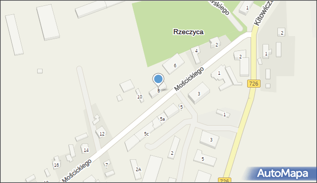 Rzeczyca, Mościckiego Ignacego, prezydenta, 8, mapa Rzeczyca