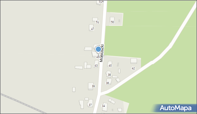Rzepin, Moniuszki Stanisława, 43A, mapa Rzepin
