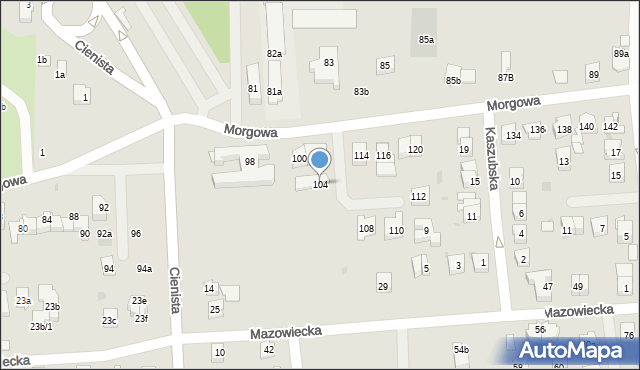 Rzeszów, Morgowa, 104, mapa Rzeszów