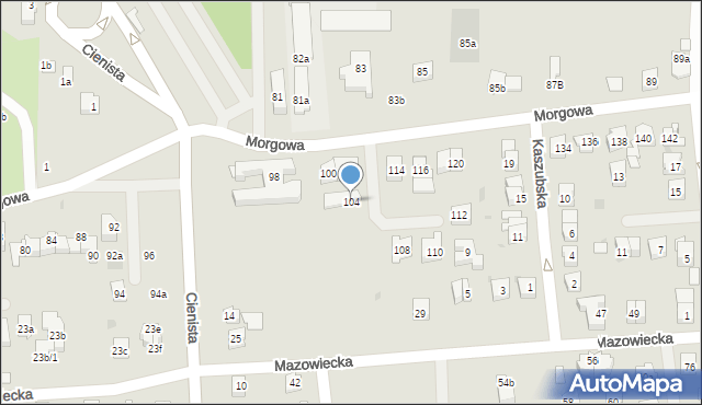 Rzeszów, Morgowa, 104, mapa Rzeszów