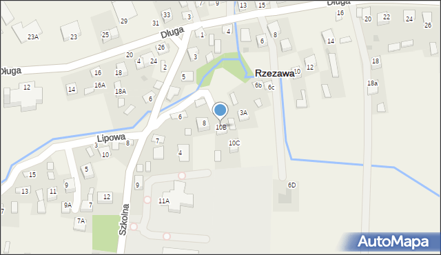 Rzezawa, Mostowa, 10B, mapa Rzezawa