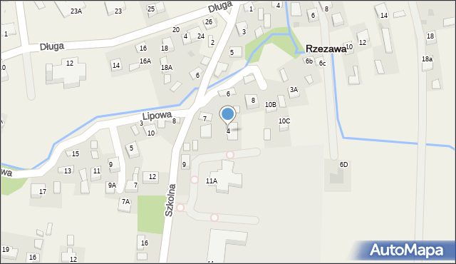 Rzezawa, Mostowa, 4, mapa Rzezawa