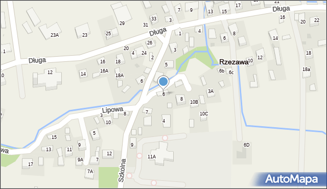 Rzezawa, Mostowa, 6, mapa Rzezawa