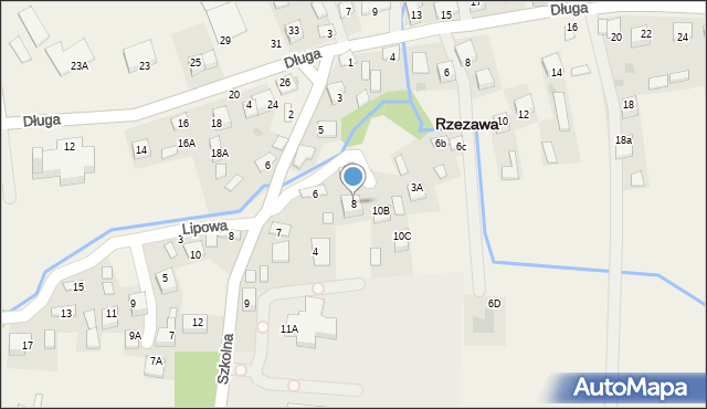 Rzezawa, Mostowa, 8, mapa Rzezawa