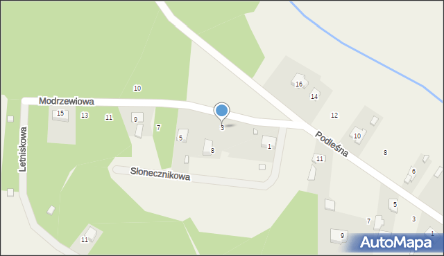 Sangrodz, Modrzewiowa, 3, mapa Sangrodz