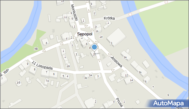 Sępopol, Mostowa, 10, mapa Sępopol