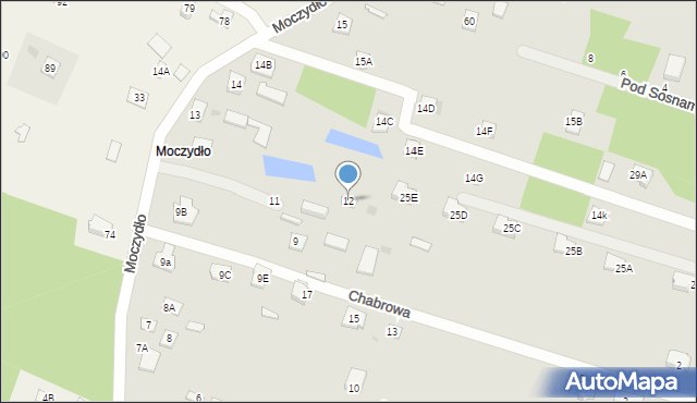 Serock, Moczydło, 12, mapa Serock
