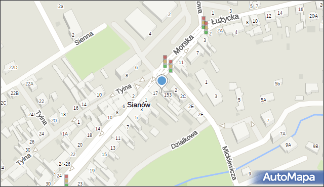 Sianów, Morska, 17A, mapa Sianów