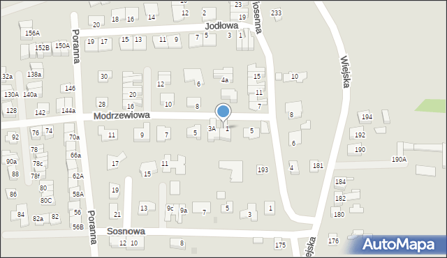 Siemianowice Śląskie, Modrzewiowa, 1A, mapa Siemianowice Śląskie