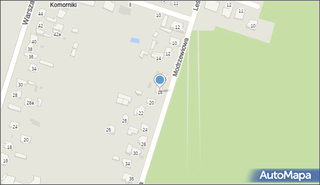 Skarżysko-Kamienna, Modrzewiowa, 18, mapa Skarżysko-Kamienna