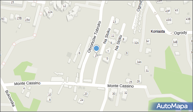 Skawina, Monte Cassino, 17, mapa Skawina