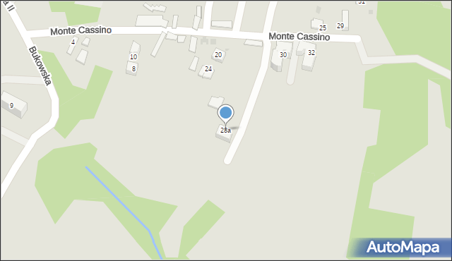 Skawina, Monte Cassino, 28a, mapa Skawina