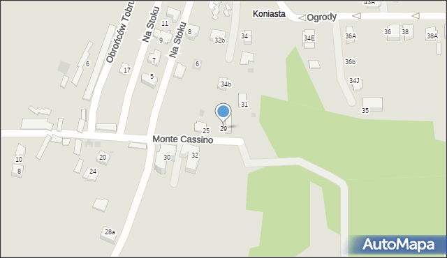 Skawina, Monte Cassino, 29, mapa Skawina