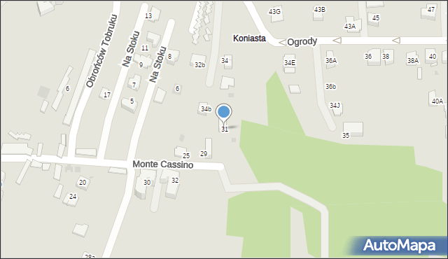 Skawina, Monte Cassino, 31, mapa Skawina
