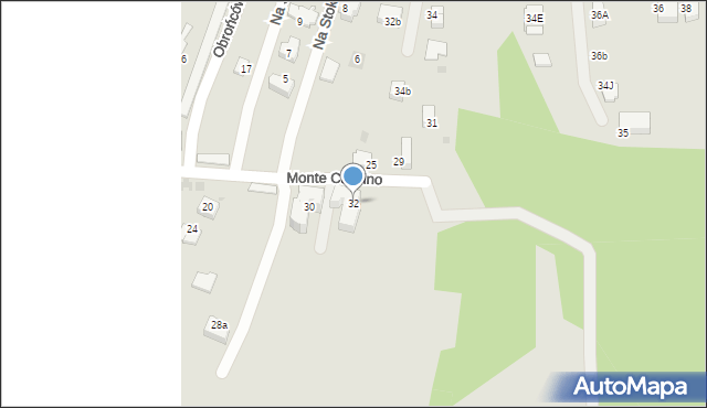 Skawina, Monte Cassino, 32, mapa Skawina