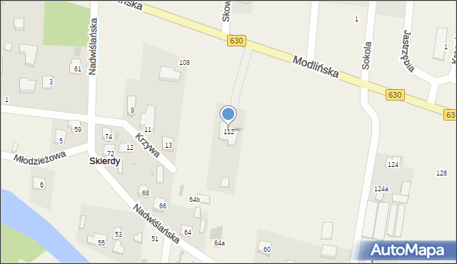Skierdy, Modlińska, 112, mapa Skierdy