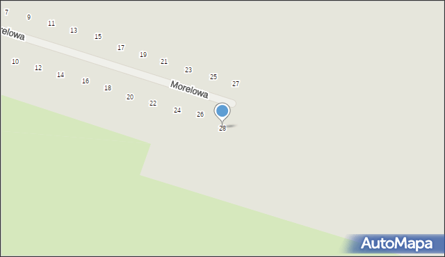 Sławno, Morelowa, 28, mapa Sławno