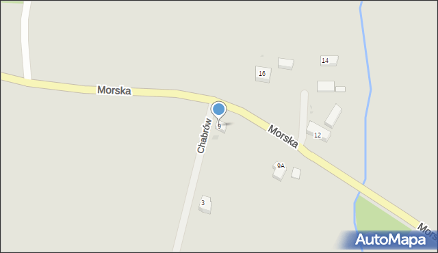 Sławno, Morska, 9, mapa Sławno