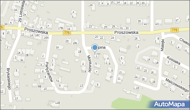 Słomniki, Moniuszki Stanisława, 3, mapa Słomniki