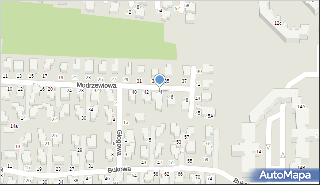 Słupsk, Modrzewiowa, 44, mapa Słupska