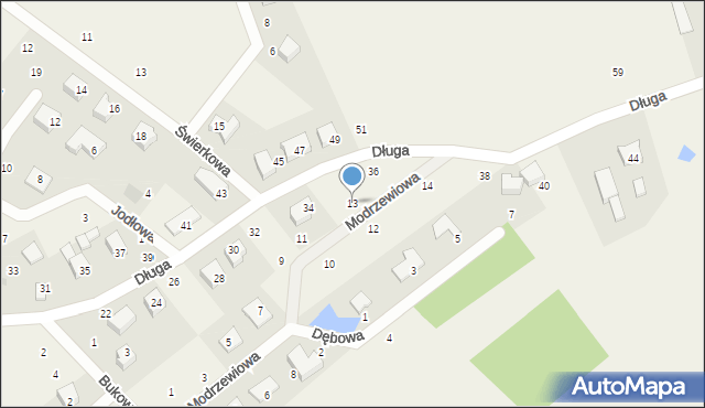 Sopieszyno, Modrzewiowa, 13, mapa Sopieszyno