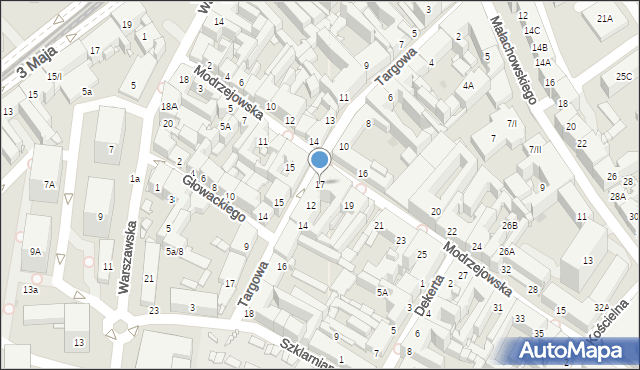 Sosnowiec, Modrzejowska, 17, mapa Sosnowca