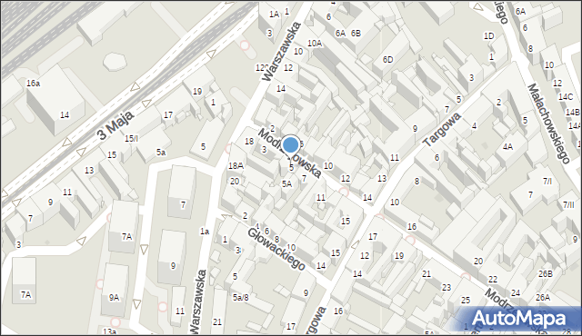 Sosnowiec, Modrzejowska, 5, mapa Sosnowca