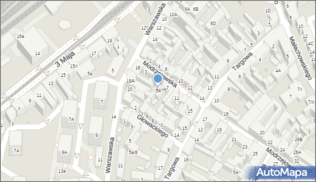 Sosnowiec, Modrzejowska, 5A, mapa Sosnowca