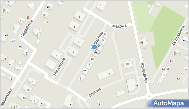 Środa Wielkopolska, Modrakowa, 20, mapa Środa Wielkopolska