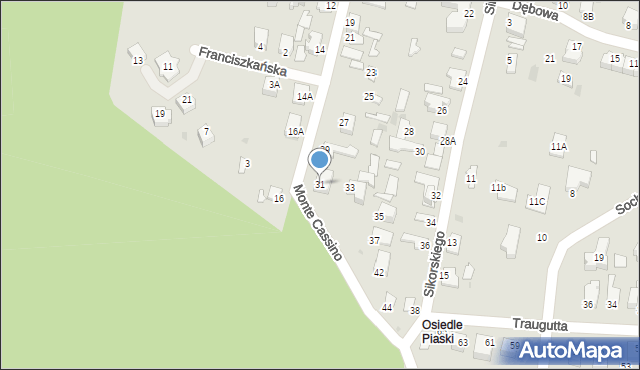 Stalowa Wola, Monte Cassino, 31, mapa Stalowa Wola