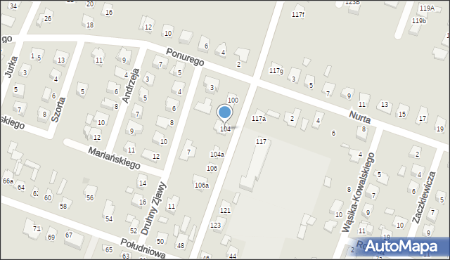 Starachowice, Moniuszki Stanisława, 104, mapa Starachowic